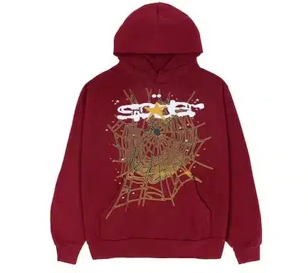 Sp5der Logo Maroon Hoodie