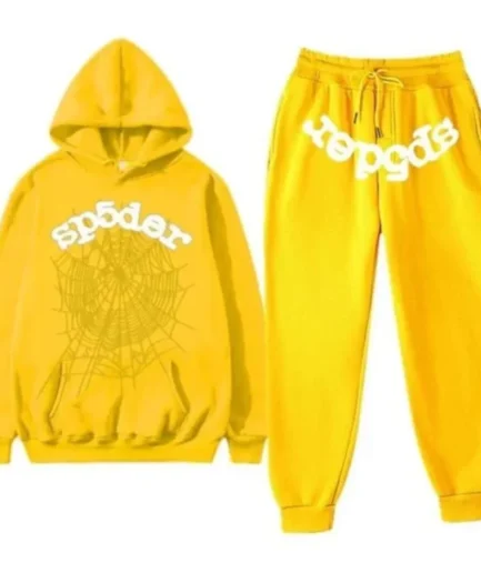 yellow sp5der sweatsuit